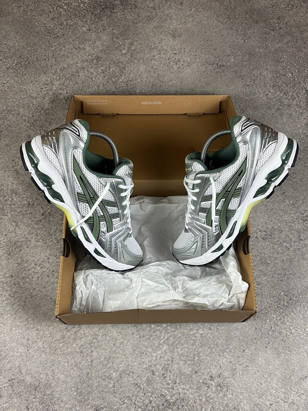 ASICS GEL-KAYANO 14 White Slate Grey — in box