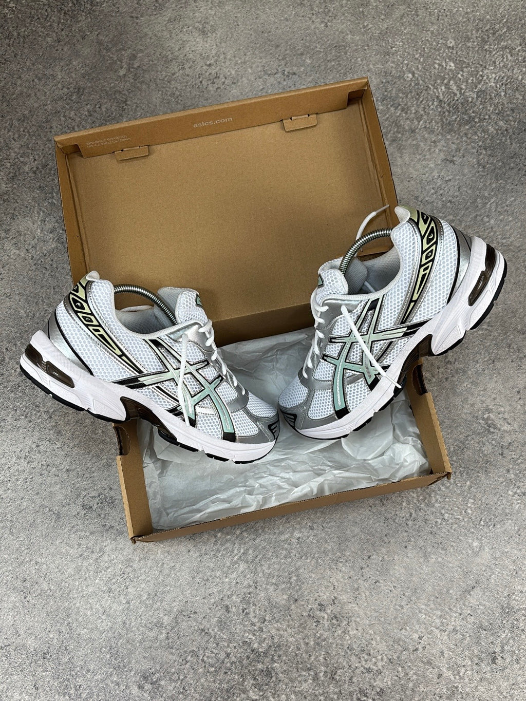 ASICS GEL-1130 White Verdigris — pair in box