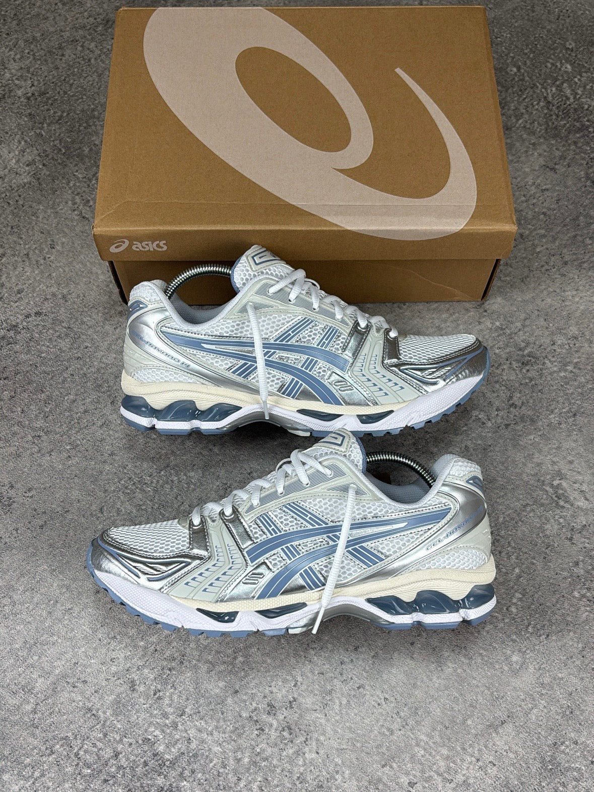ASICS GEL-KAYANO 14 — White / Light Navy