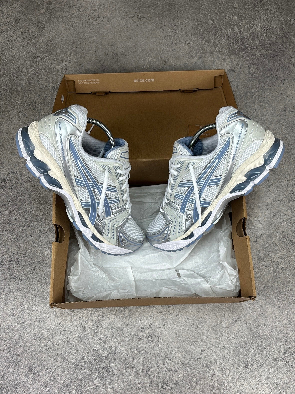 ASICS GEL-KAYANO 14 — White / Light Navy