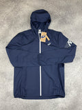 ASICS Icon Jacket Midnight Cream — flat lay front view with tags